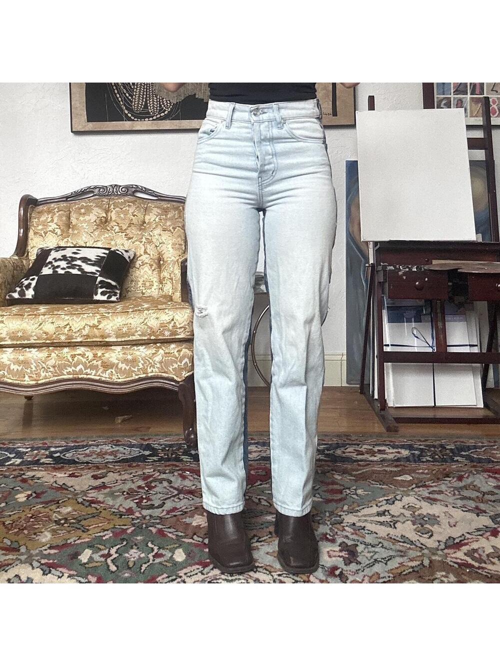 Revice Two-Tone High Waist Mom Jeans Size 24